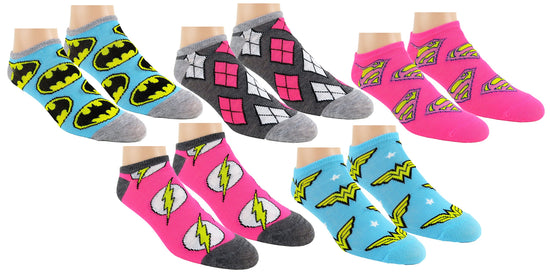 Load image into Gallery viewer, DC Womens (DC Comics) Multicolor Ankle Sock 5 Pair Set
