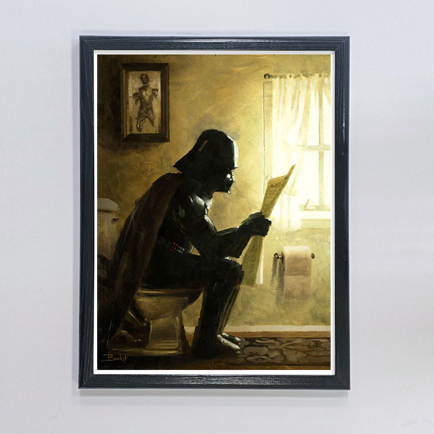 Load image into Gallery viewer, Darth Vader &amp;quot;Taking a Sith&amp;quot; Star Wars Bathroom Parody Art Print
