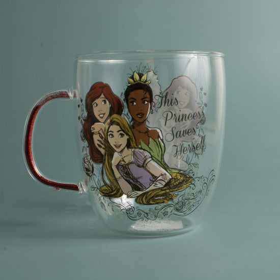 Disney Princess This Princess Saves Herself Decorative Glass Cup
