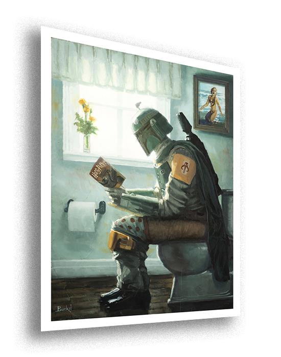 Boba Fett 'Dropping a Bounty' (Star Wars) Bathroom Parody Art Print