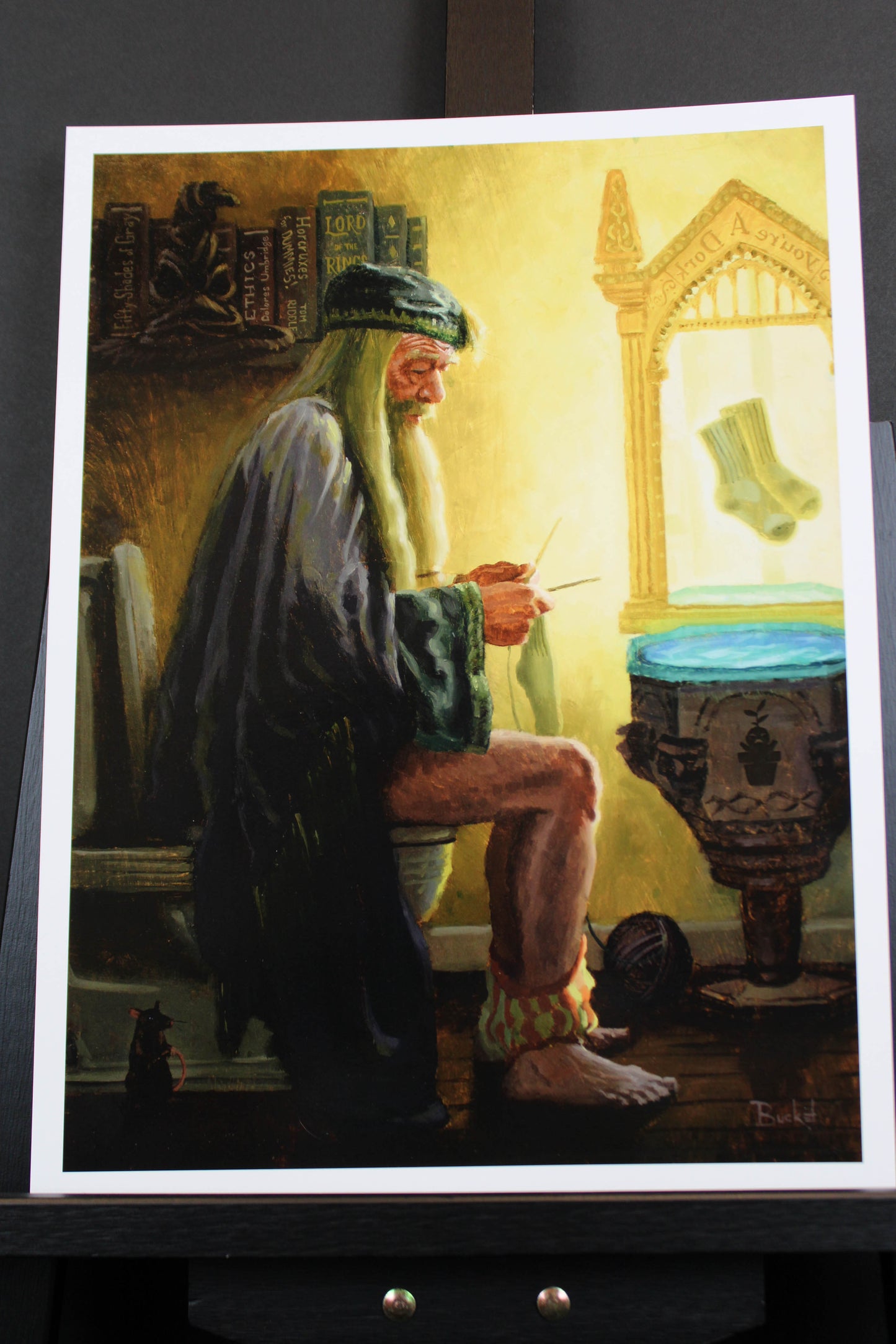 Load image into Gallery viewer, Dumbledore Harry Potter Bathroom Parody Art Print
