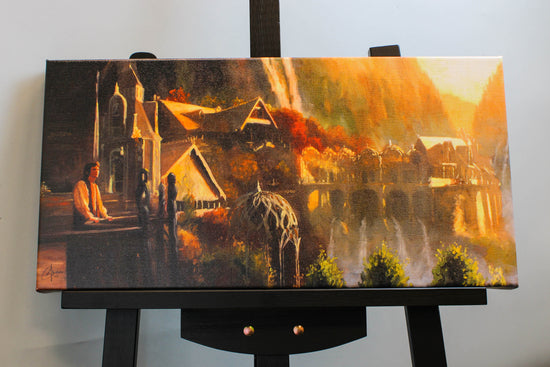 Load image into Gallery viewer, Frodo at Rivendell Lord of the Rings Print by Christopher Clark

