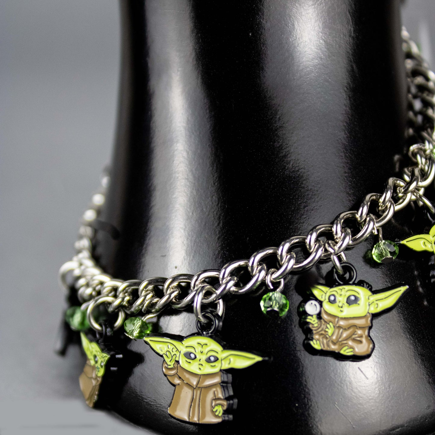 Load image into Gallery viewer, Grogu (Star Wars: The Mandalorian) Stainless Steel Enamel Charm Bracelet
