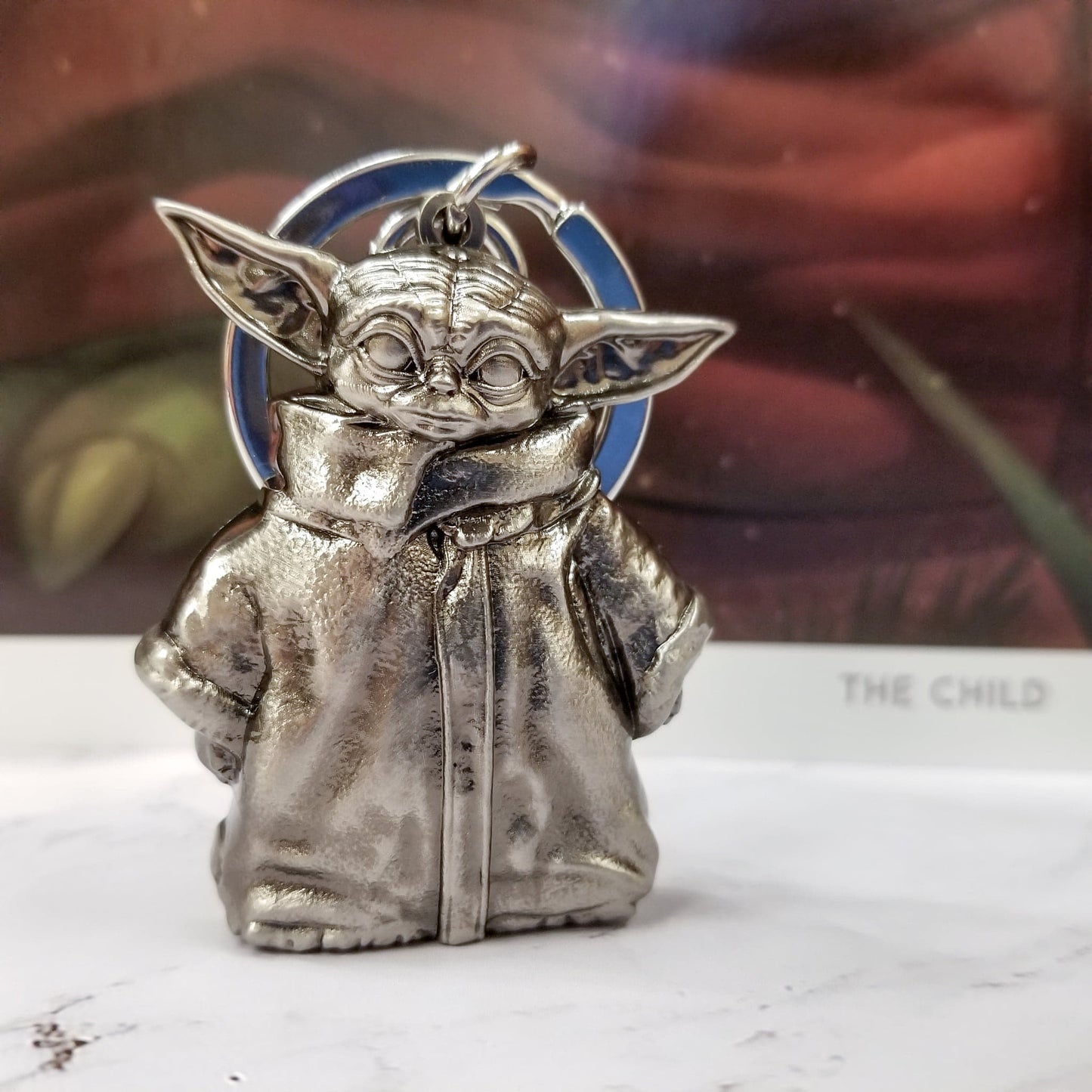Grogu Baby Yoda (Star Wars) Large Pewter Keychain