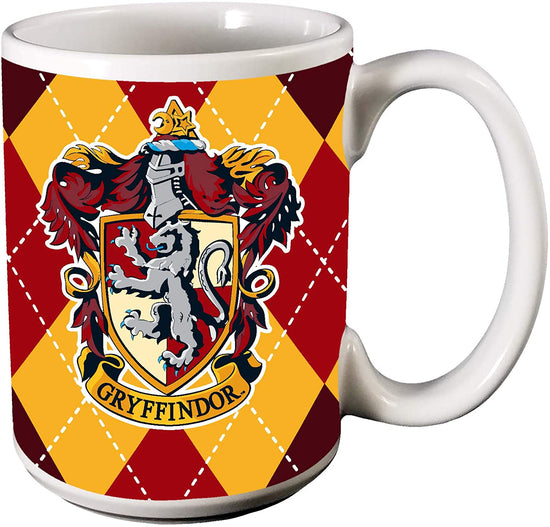 Start your day with a cup of your favorite hot beverage in honor of your Hogwarts House!  This Harry Potter Gryffindor House Mug prominently features the Gryffindor house crest and colors.  Official Harry Potter ceramic coffee mug 12 Ounce Capacity Microwave & Dishwasher Safe