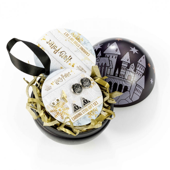 Load image into Gallery viewer, Hogwarts Castle (Harry Potter) Holiday Gift Ornament With Earrings 3-Pack
