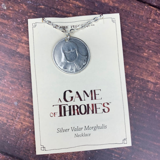 Load image into Gallery viewer, Silver Valar Morghulis Faceless Man Coin A Game of Thrones Necklace
