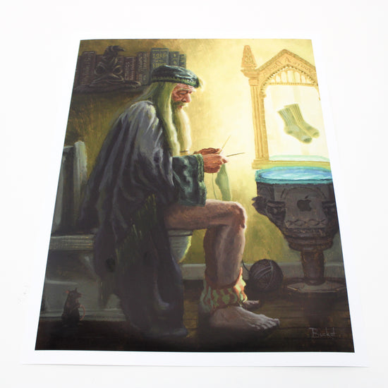 Load image into Gallery viewer, Dumbledore Harry Potter Bathroom Parody Art Print
