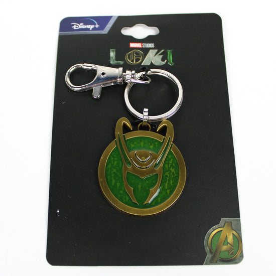 Loki Disney+ Helmet Emblem Marvel Metal Keychain
