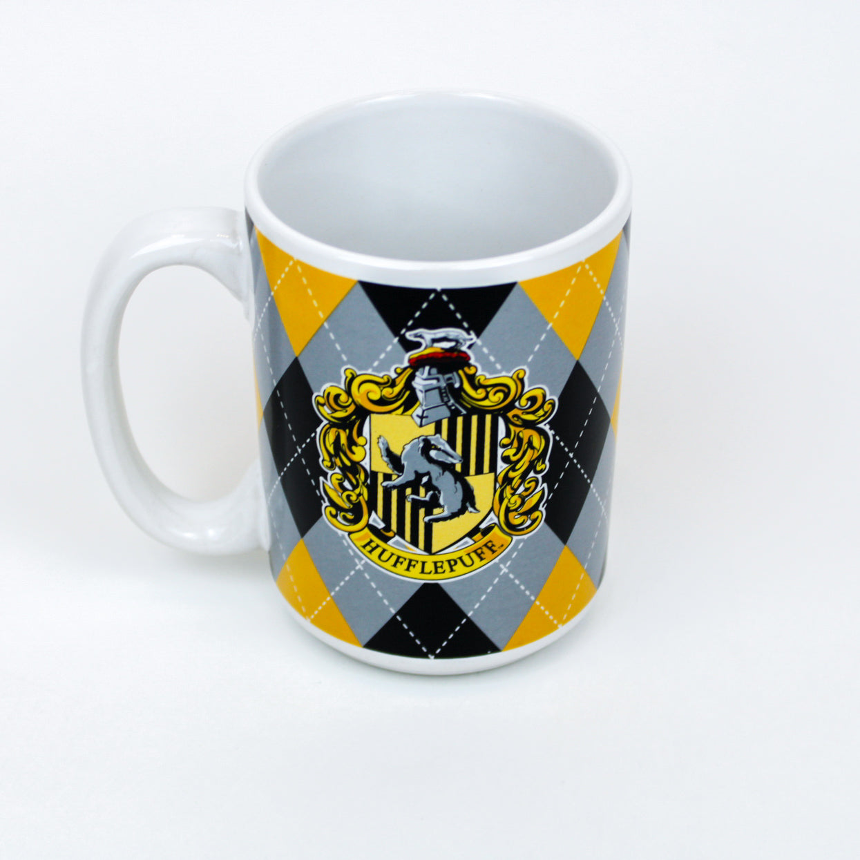 Load image into Gallery viewer, Hufflepuff House (Harry Potter) Argyle Pattern Ceramic Mug
