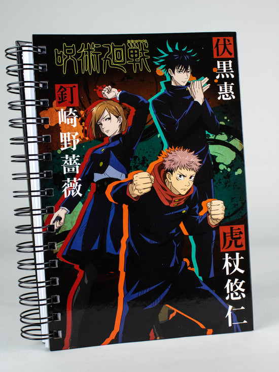 Yuji, Megumi, & Nobara (Jujutsu Kaisen) Spiral Hardcover Journal