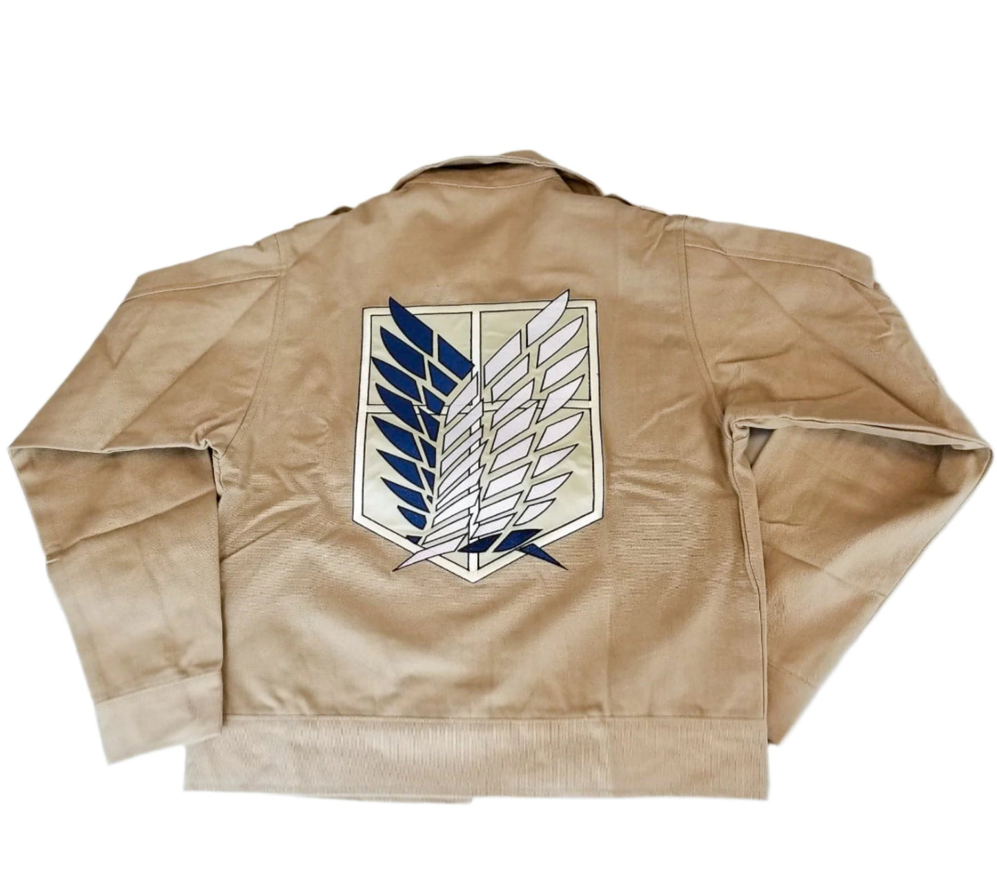 Scout Regiment (Attack on Titan) Embroidered Khaki Crop Uniform Jacket