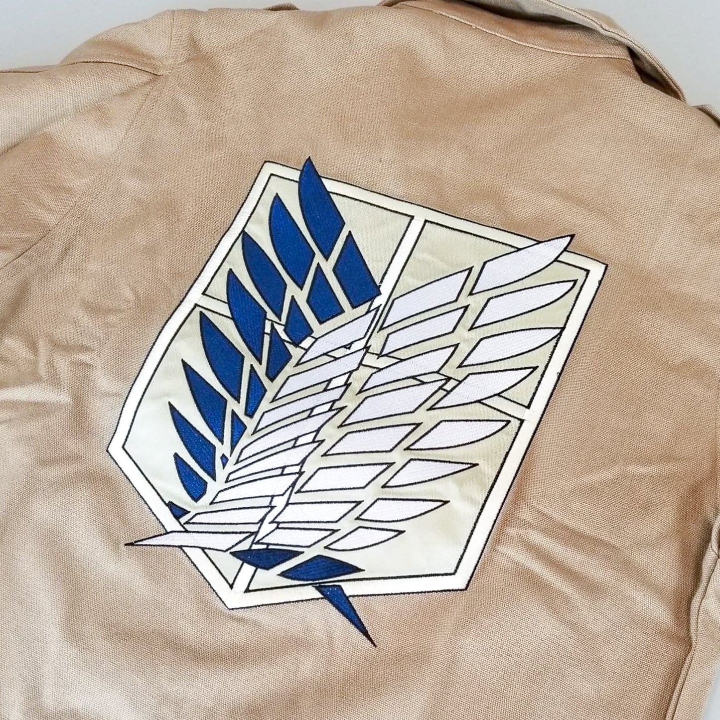 Scout Regiment (Attack on Titan) Embroidered Khaki Crop Uniform Jacket