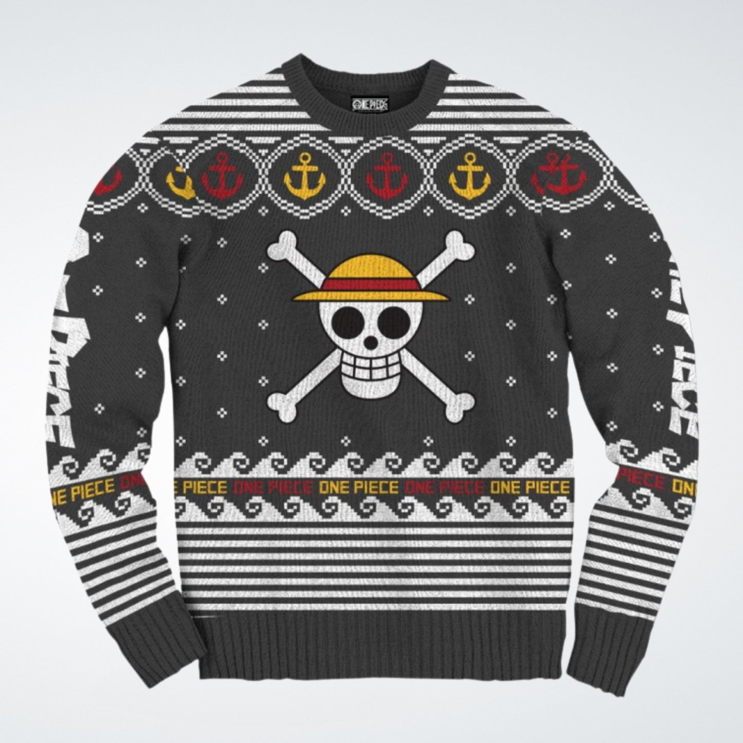 Straw Hat Pirates Jolly Roger (One Piece) Ugly Holiday Sweater