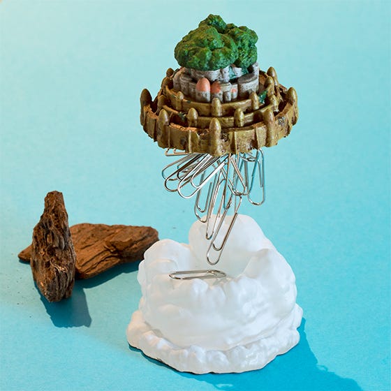 Load image into Gallery viewer, Laputa (Castle In The Sky) Studio Ghibli Miniature Castle Magnetic Paperclip Holder
