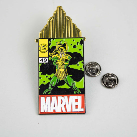 Load image into Gallery viewer, Loki Royal Palace of Valaskjalf (Marvel) Sliding Comic Book Cover Enamel Pin
