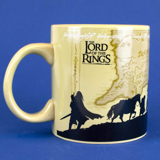 Load image into Gallery viewer, Lord of the Rings Fellowship with Map Background 20oz. Ceramic Mug
