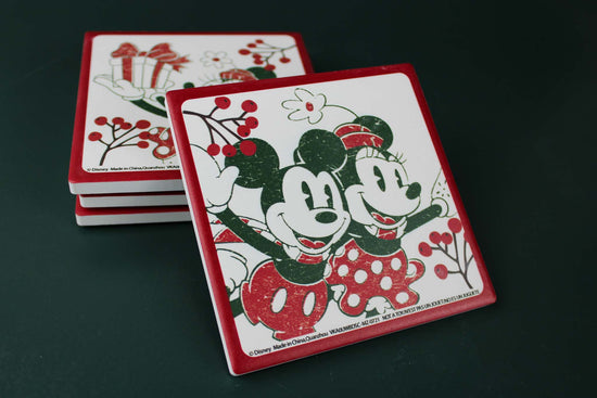 Mickey & Minnie Holiday Disney Coasters Set of 4