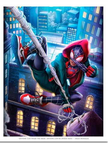 Miles Morales (Unmasking) "Anyone Can Wear The Mask” Marvel Art Print