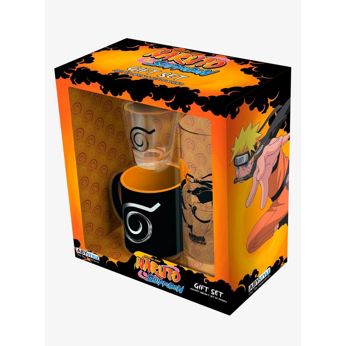 Naruto Shippuden Set of 3 Coffee Glasses Gift Set