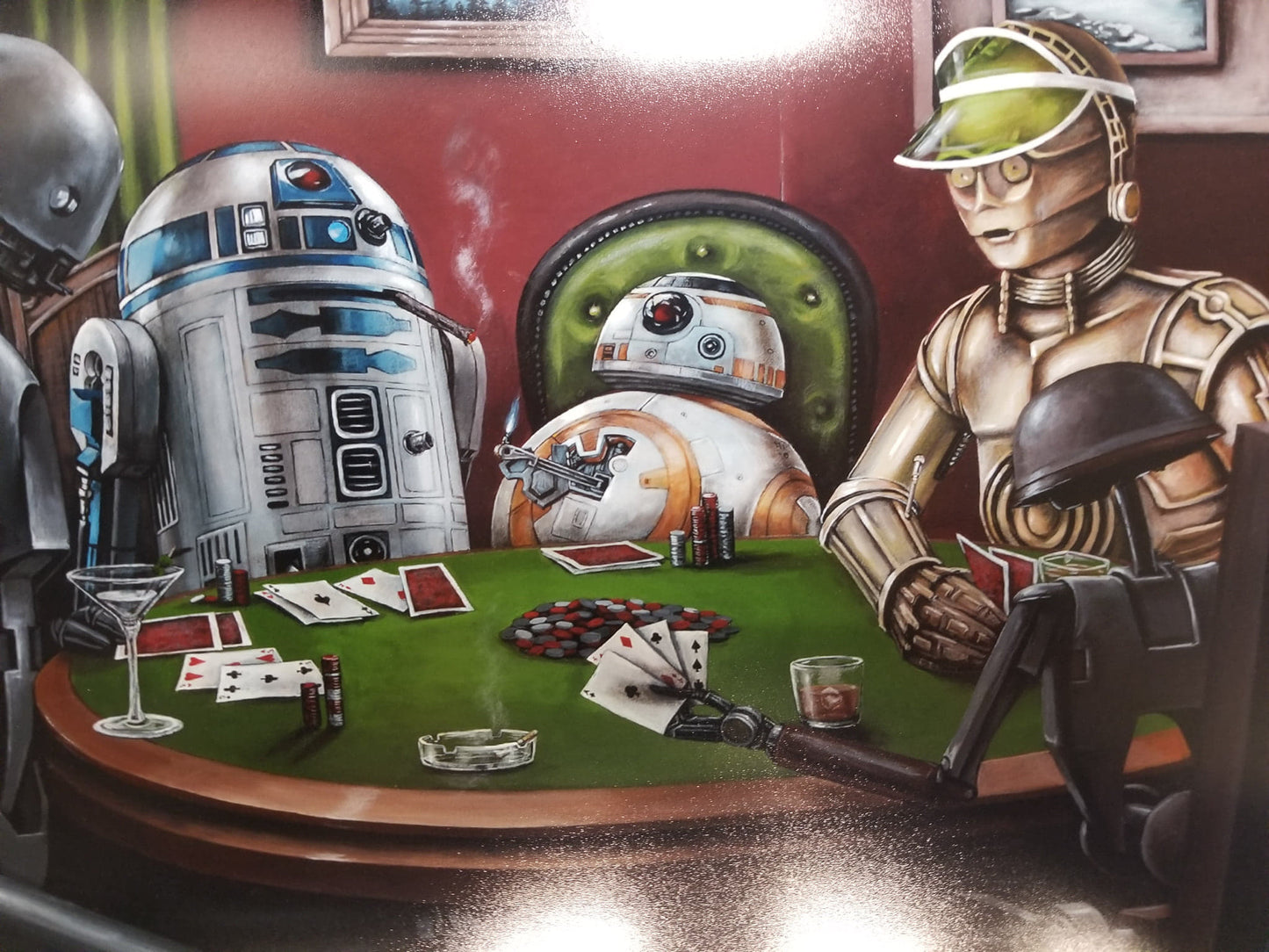 Load image into Gallery viewer, Poker Droids (Star Wars) Poker Game Night Parody Art Print
