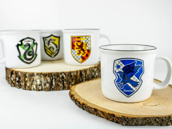 Load image into Gallery viewer, Ravenclaw Hogwarts House Shield (Harry Potter) 14oz Ceramic Campfire Mug
