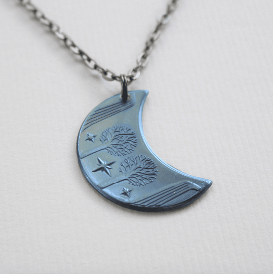 Mithril Blue Moon of Rivendell Lord of the Rings Pendant Necklace