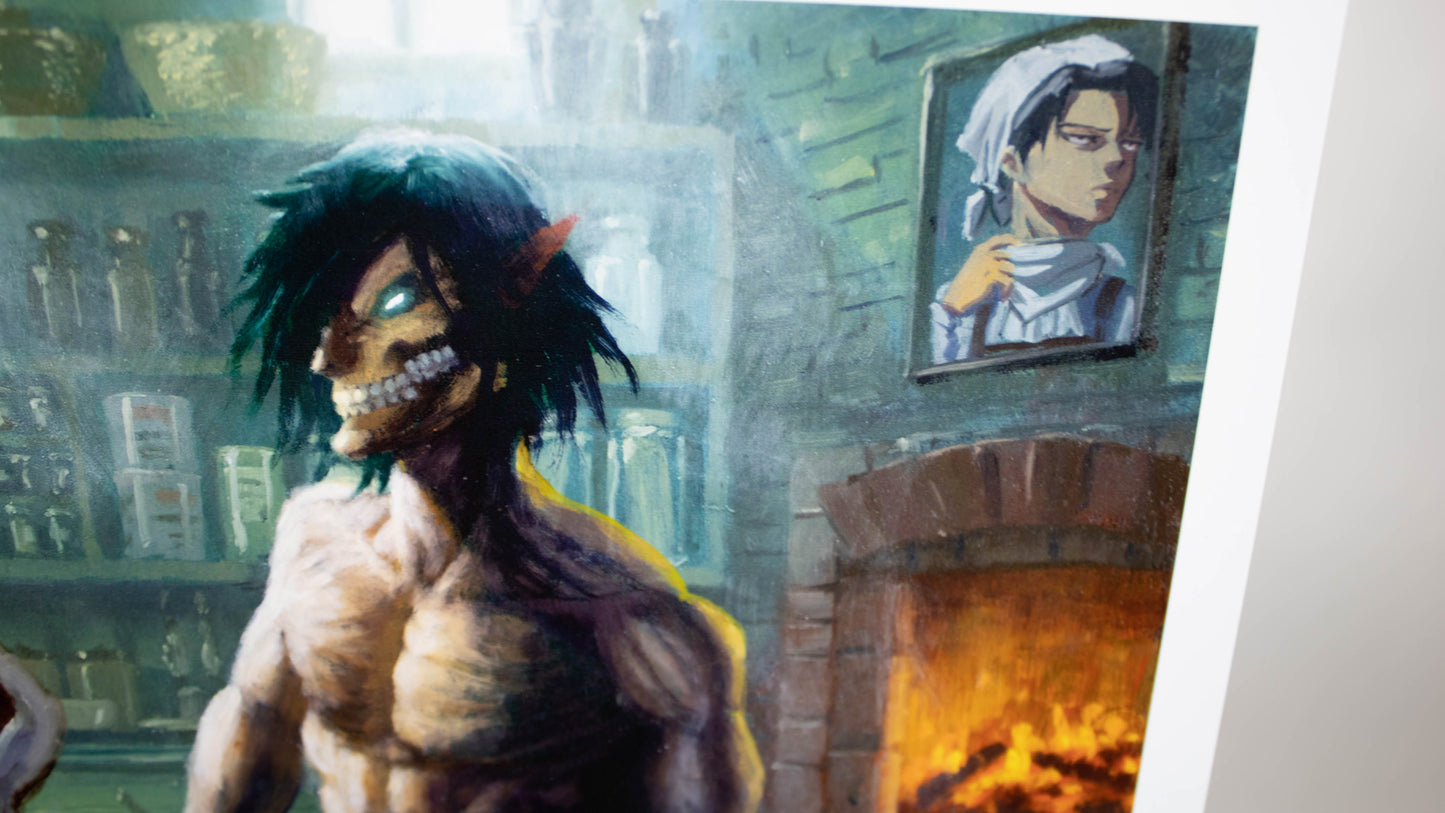Load image into Gallery viewer, Rosa Maria Pizzeria (Attack On Titan) Parody Art Print by Bucket
