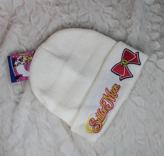Sailor Moon Ribbon Embroidered Cuff Beanie Hat
