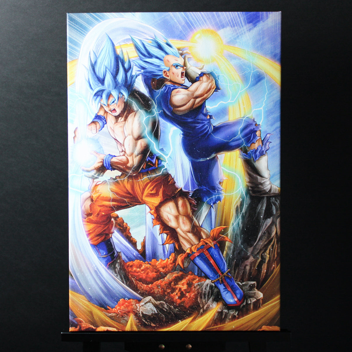 Saiyan Saviors (Dragon Ball Z) Goku and Vegeta Premium Art Print