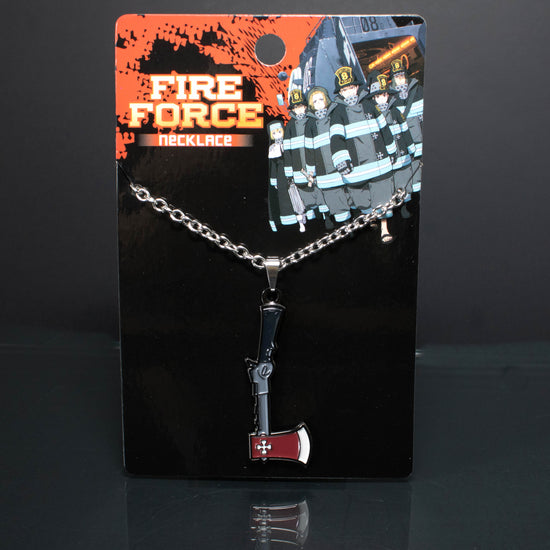 Seven-Style Fire Fighting Battleaxe (Fire Force) Enamel Pendant Necklace