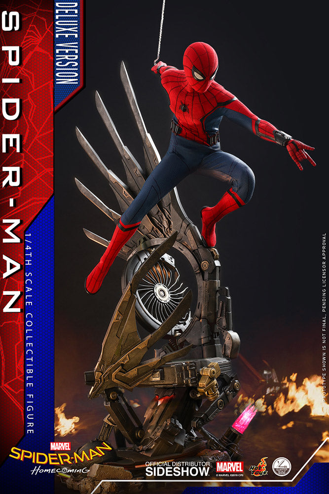 Marvel Spider-Man, figurine articulée Spider-Man super lance-toile Deluxe  de 33 cm Thwip Blast