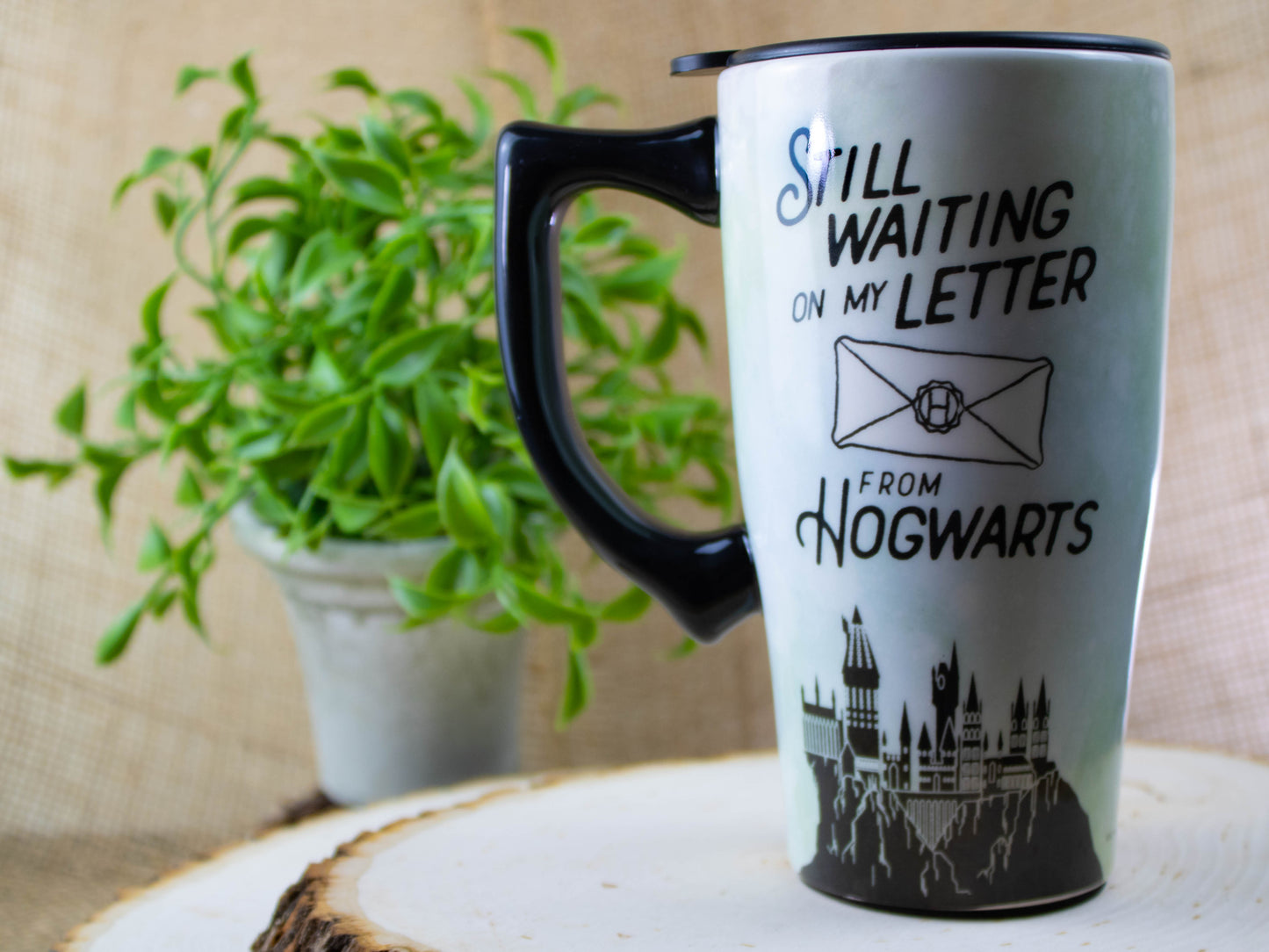 Load image into Gallery viewer, Hogwarts Letter Ceramic Travel Mug
