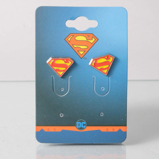 Superman Comic Logo Stud Earrings