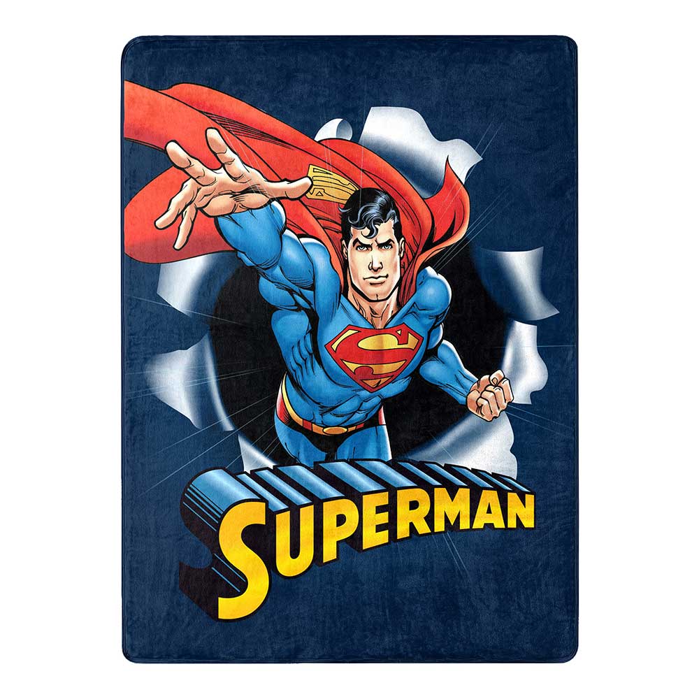 Superman Hero Burst Silk Touch DC Comics Throw Blanket