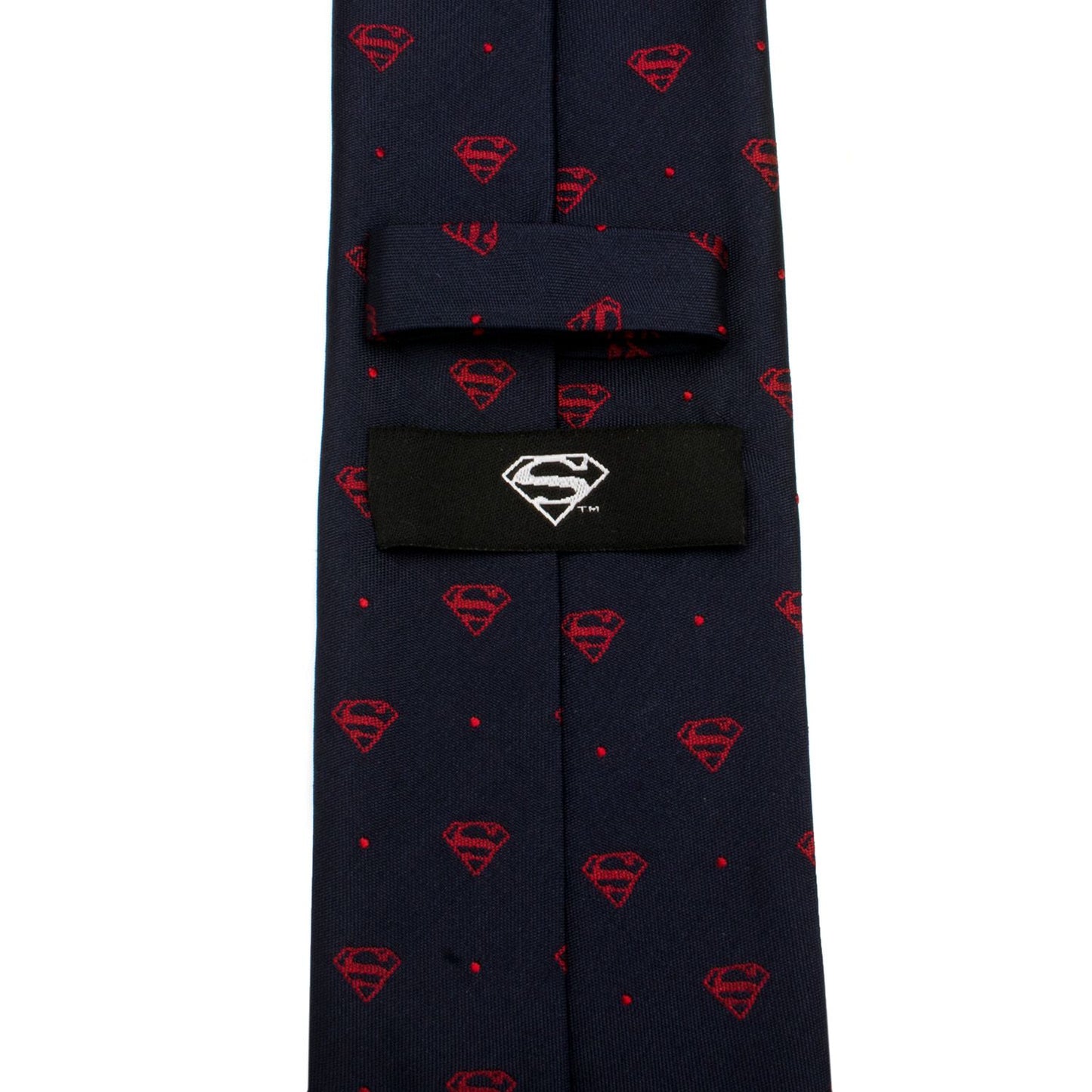 Superman Shield DC Comics Navy & Red Dot Fine Necktie