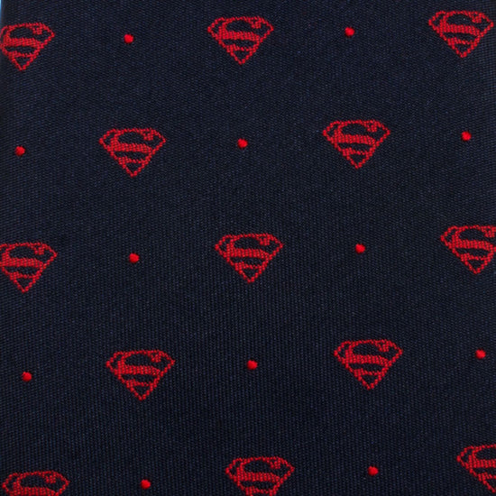 Superman Shield DC Comics Navy & Red Dot Fine Necktie