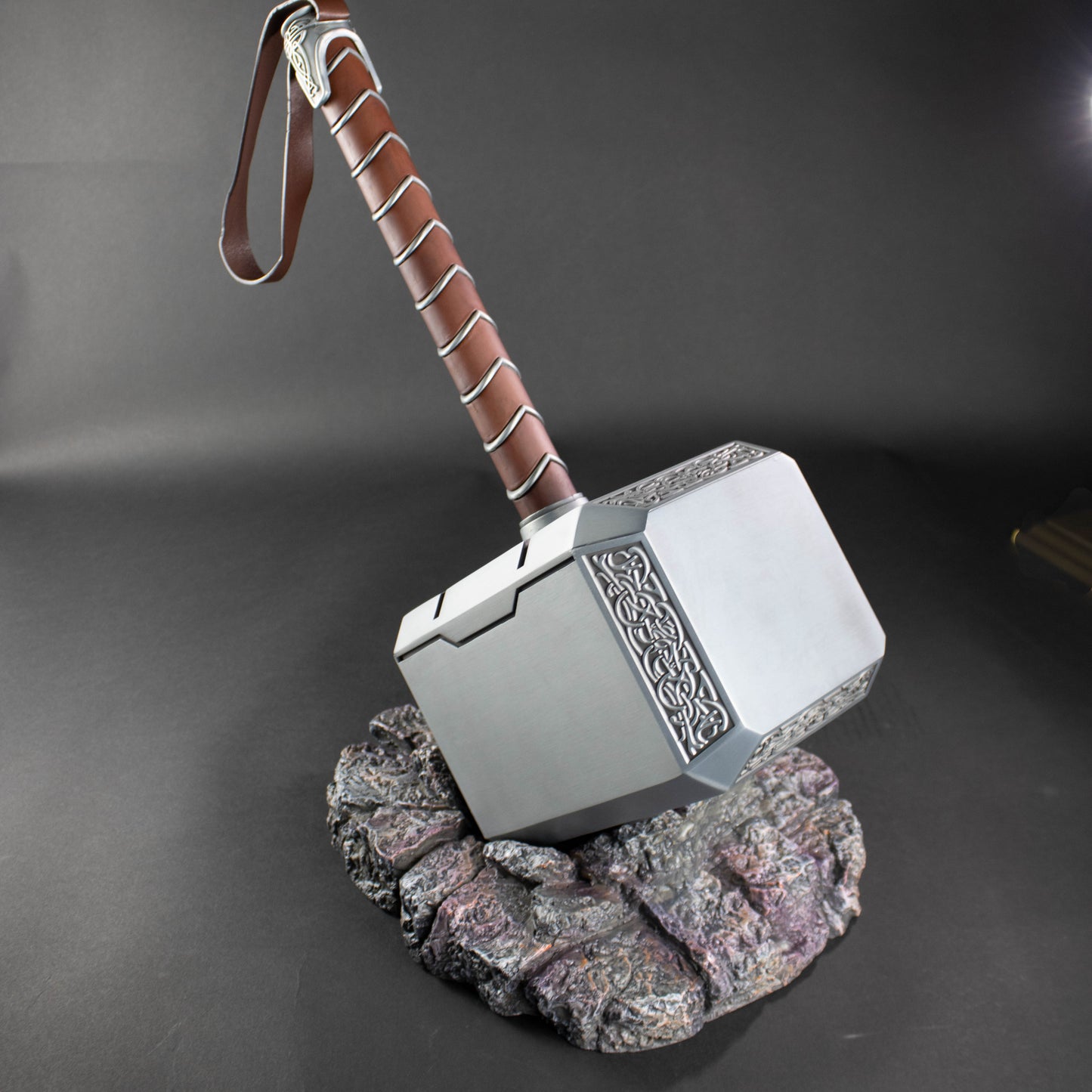 Thor Hammer Mjolnir Steel Prop Replica With Display Base