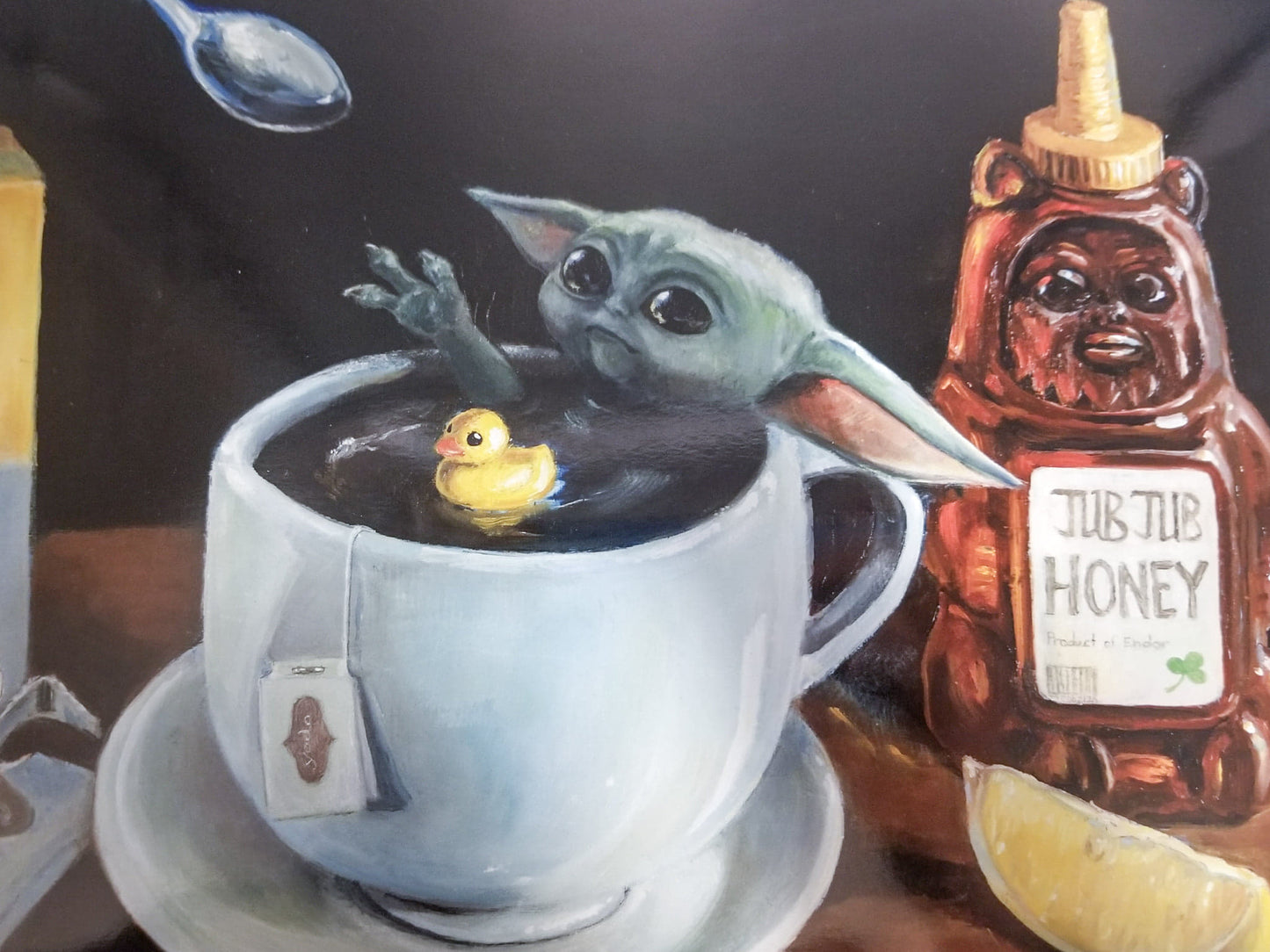 Grogu "Levitea" Jedi Cup of Tea (Star Wars) Parody Art Print