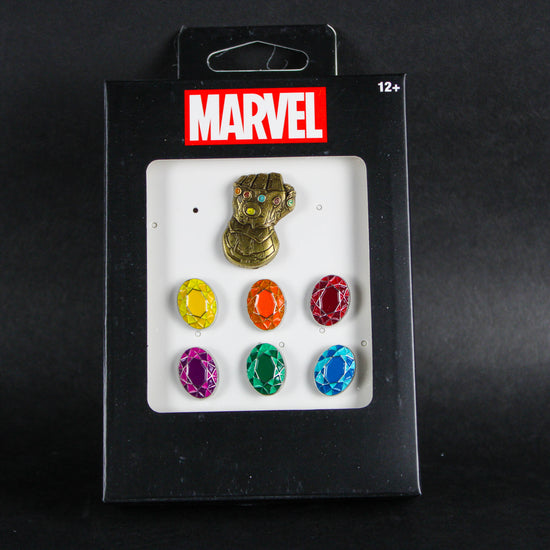 Load image into Gallery viewer, Thanos Gauntlet and Infinity Stones (Marvel&amp;#39;s Avengers) Pin Set
