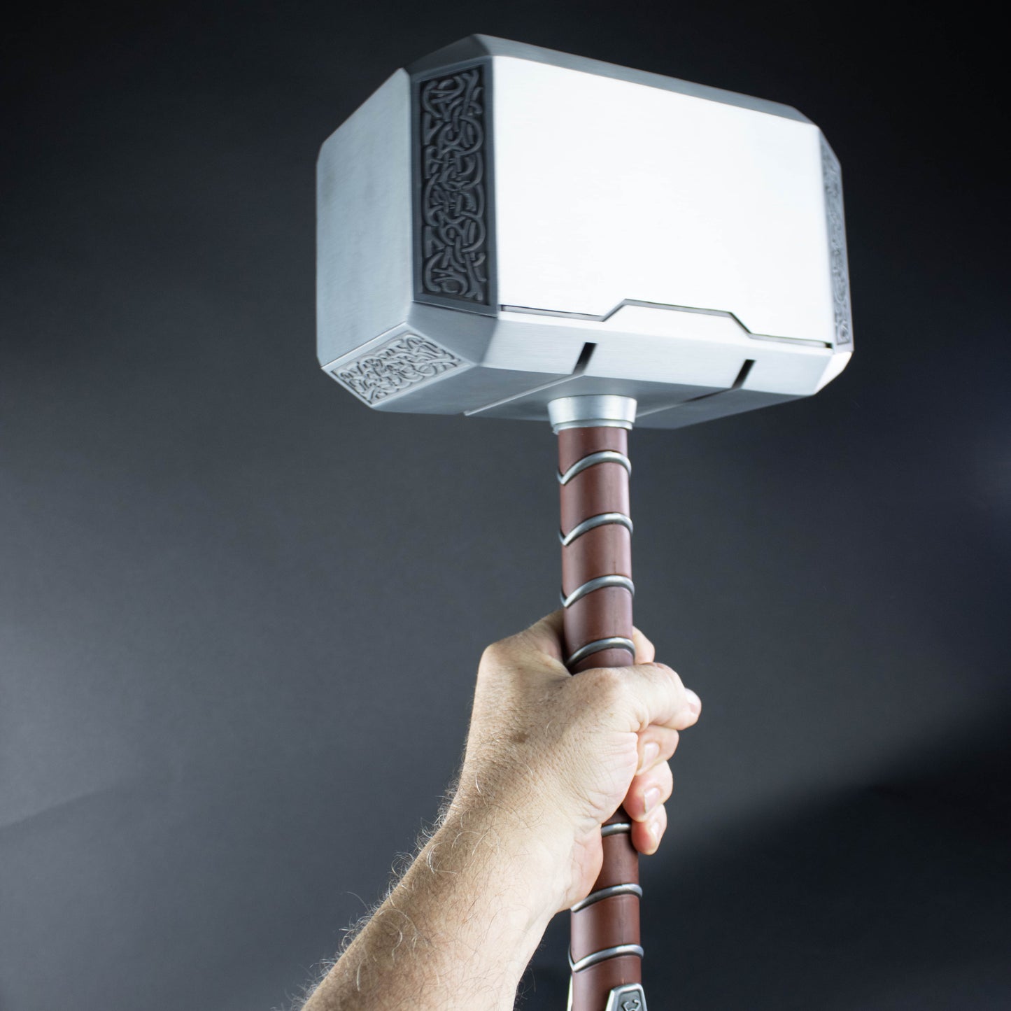 Load image into Gallery viewer, Thor Hammer Mjolnir Steel Prop Replica With Display Base

