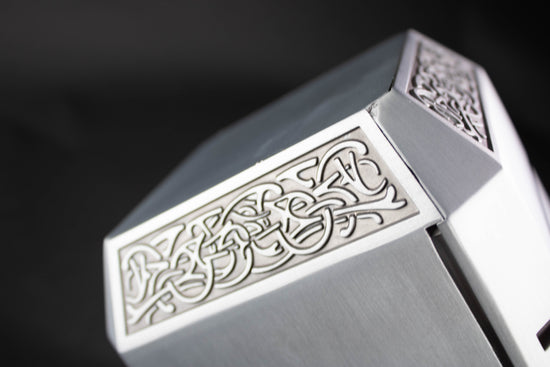 Load image into Gallery viewer, Thor Hammer Mjolnir Steel Prop Replica With Display Base
