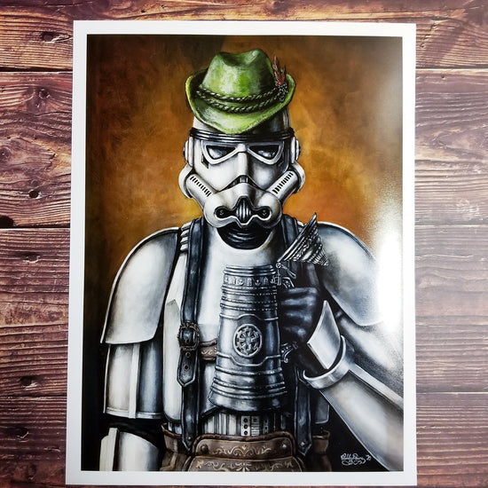 Oktoberfest Stormtrooper (Star Wars) Parody Art Print
