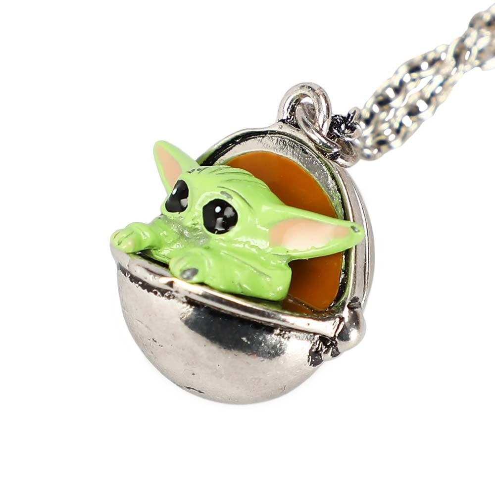 Load image into Gallery viewer, Grogu Baby Yoda 3D Cradle Pod Pendant Necklace
