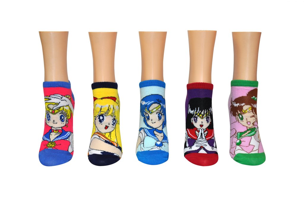 Sailor Scouts (Sailor Moon) Ladies Ankle Socks 5 Pack