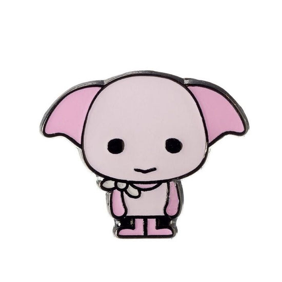 Dobby the House Elf Pin Badge  This Harry Potter Pin Badge has been created using the official style guide from Warner Bros.  Enamel Pin Details:  Around .75" tall and .5" wide (20mm x 16mm) Beautiful colors protected by a high-gloss finish Set arrives on a printed Harry Potter card backer Quality metal badge pin with butterfly clutch backing