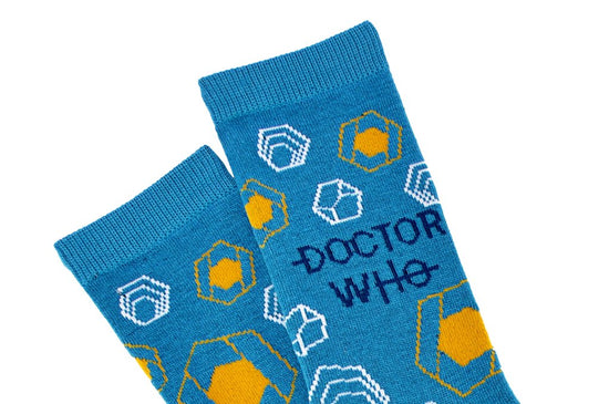 Load image into Gallery viewer, Doctor Who Molecule Print Crew Socks
