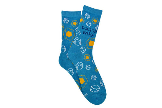Load image into Gallery viewer, Doctor Who Molecule Print Crew Socks
