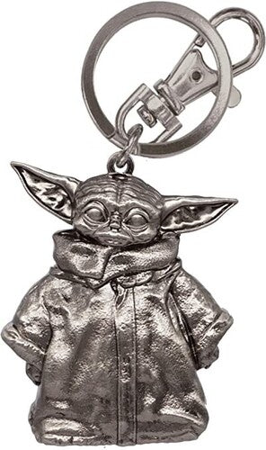 Grogu Baby Yoda (Star Wars) Large Pewter Keychain
