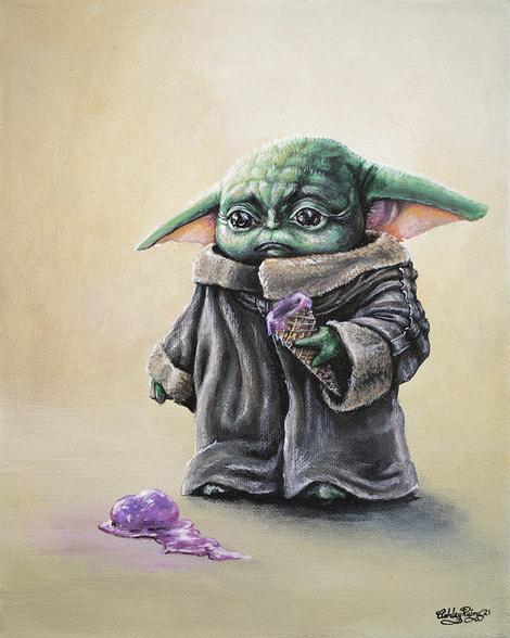Grogu Ice Cream Cone (Star Wars: The Mandalorian) Parody Art Print